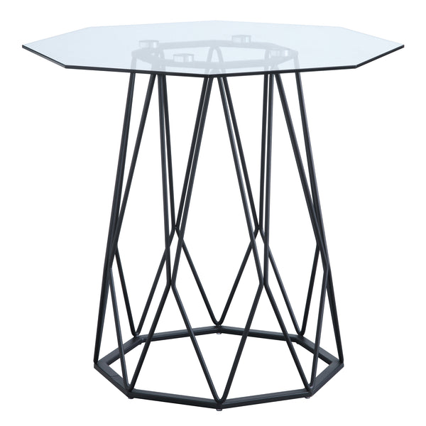 Growder Glass Top End Table in Black