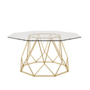Growder Glass Top Coffee Table in Gold