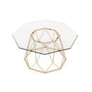 Growder Glass Top Coffee Table in Gold