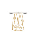 Growder Glass Top End Table in Gold