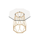 Growder Glass Top End Table in Gold