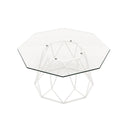 Growder Glass Top Coffee Table in White