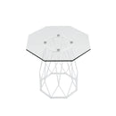 Growder Glass Top End Table in White