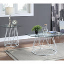 Growder Glass Top End Table in White