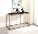 Pope Faux Marble Top Console Table in Black