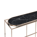 Pope Faux Marble Top Console Table in Black