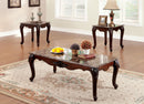 Fanciet Traditional Marble Top 3-Piece Table Set