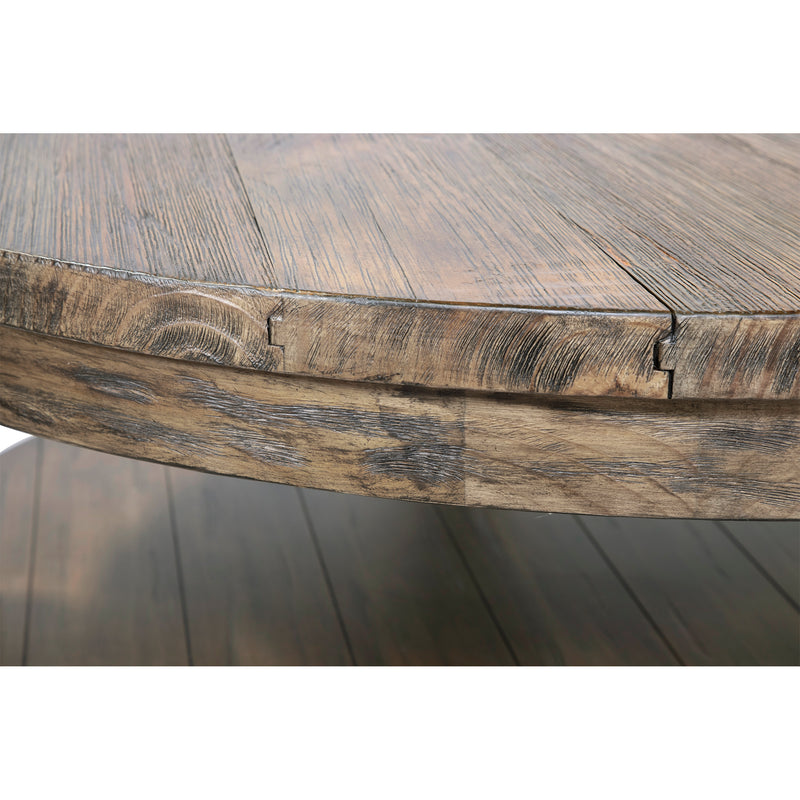 Cintra Rustic Wood Top Coffee Table in Antique Oak