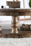 Cintra Rustic Wood Top Coffee Table in Antique Oak