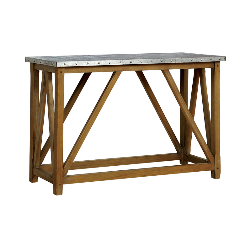 Lori Industrial Iron and Metal Nailhead Trim Sofa Table