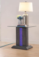 Lillon Contemporary Glass Top End Table