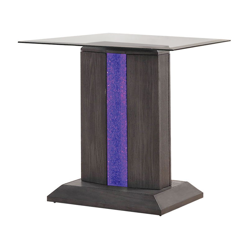 Lillon Contemporary Glass Top End Table
