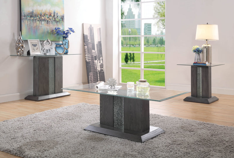 Poelter Contemporary Glass Top Console Table