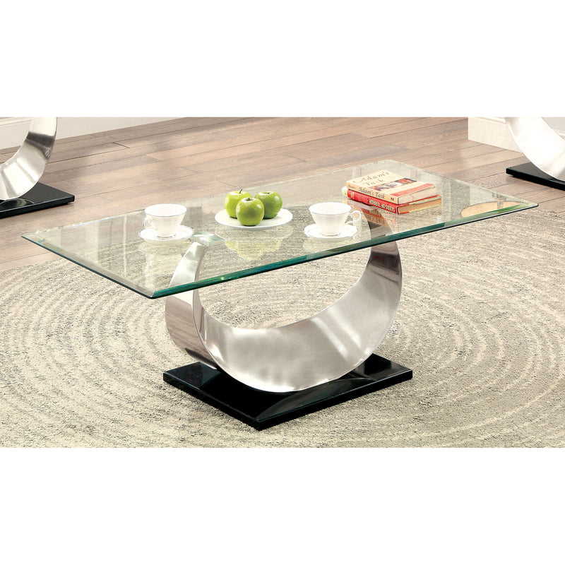 Lovelle Contemporary Glass Top Coffee Table