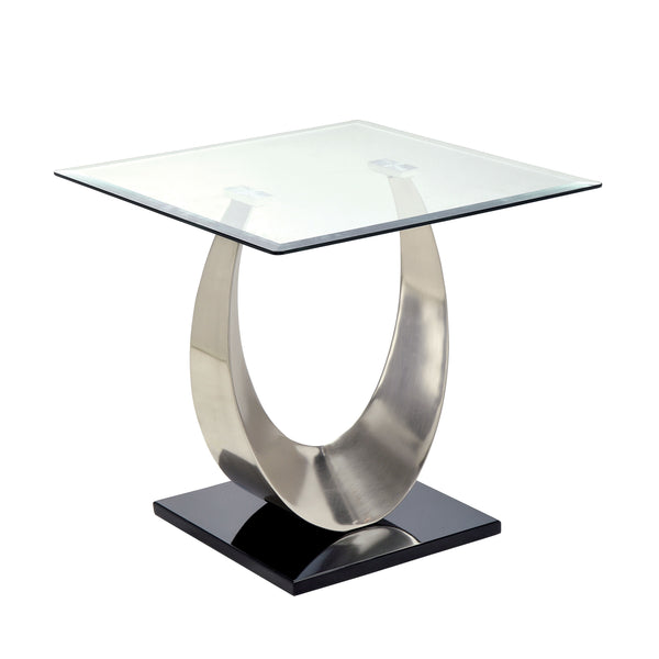 Lovelle Contemporary Glass Top End Table