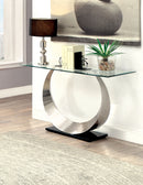 Lovelle Contemporary Glass Top Sofa Table