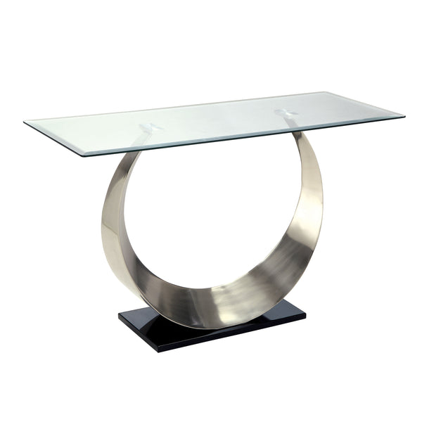 Lovelle Contemporary Glass Top Sofa Table