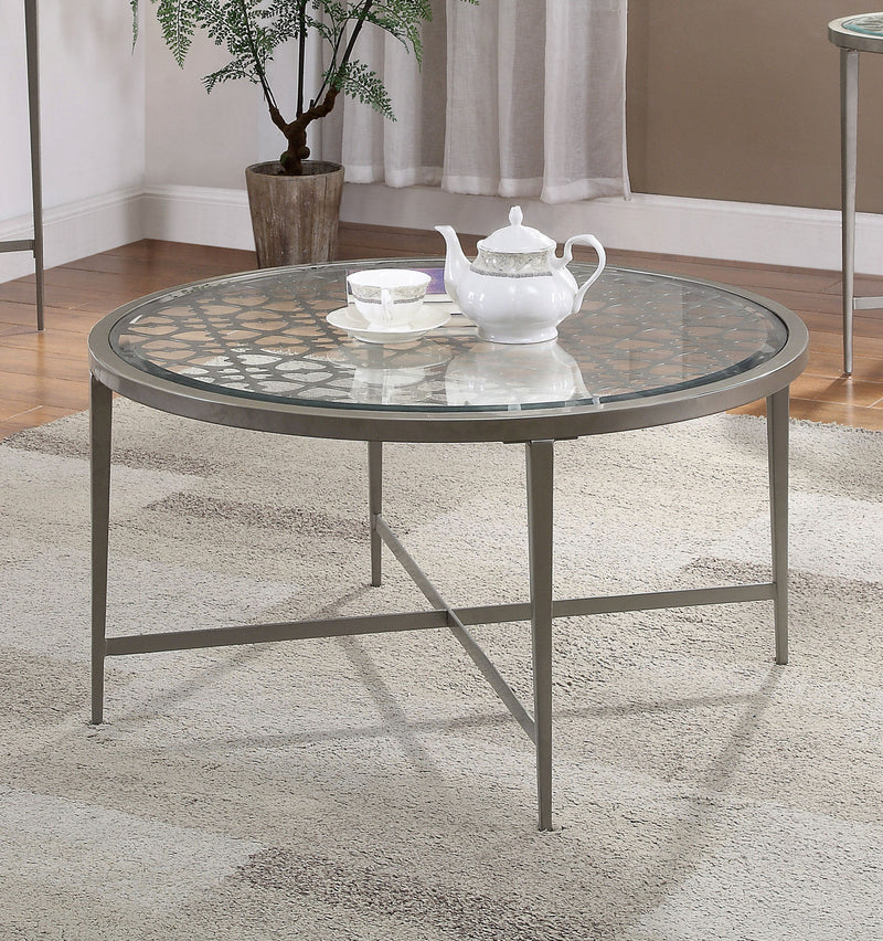 Seridian Contemporary Glass Top Coffee Table