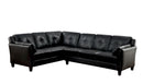 Noah Contemporary Faux Leather L-Shape Sectional in Black