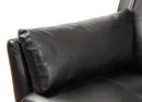 Noah Contemporary Faux Leather L-Shape Sectional in Black