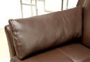 Noah Contemporary Faux Leather L-Shape Sectional in Brown