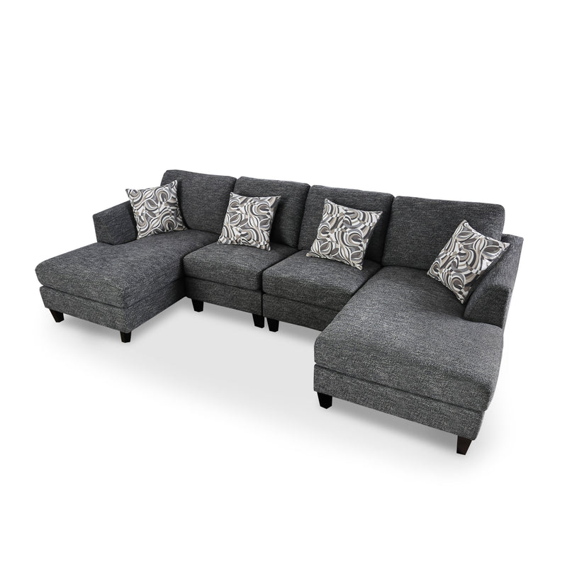 Lisa Transitional Sectional with Ottoman