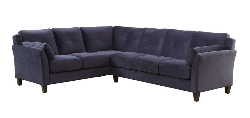 Nola Contemporary Fabric L-Shape Sectional in Navy