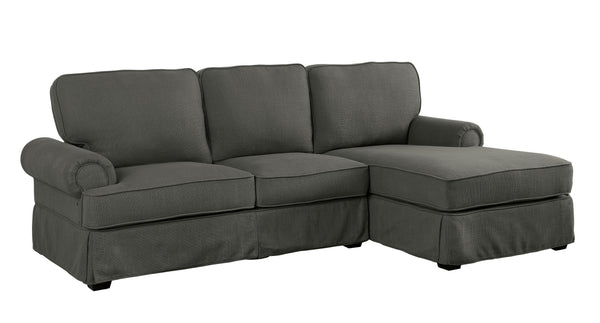 Lecter Transitional Fabric L-Shape Sectional in Gray