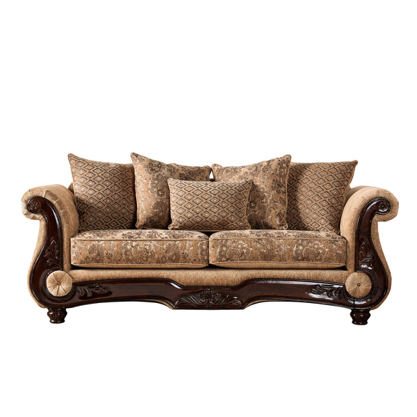 Baija Traditional Faux Leather Sofa-Furniture of America