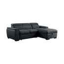 Lendra Contemporary Hidden Storage Sectional in Graphite