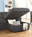 Lendra Contemporary Hidden Storage Sectional in Graphite