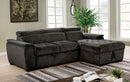 Patt Contemporary Adjustable Headrest Sectional in Dark Gray