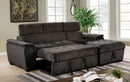 Patt Contemporary Adjustable Headrest Sectional in Dark Gray