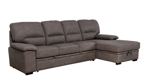 Alceste Contemporary Sleeper Sectional in Ash Brown