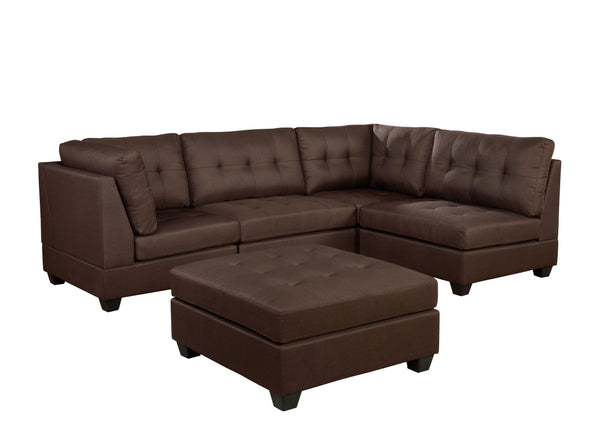 Vitman Transitional Tufted Sectional and Ottoman