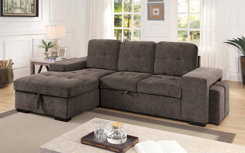 Owego Tufted Sectional in Warm Gray
