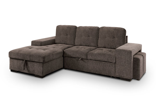 Owego Tufted Sectional in Warm Gray
