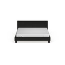 Ameena Contemporary Faux Leather Eastern King Platform Bed in Espresso