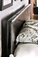 Ameena Contemporary Faux Leather Eastern King Platform Bed in Espresso