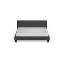 Ameena Contemporary Faux Leather Eastern King Platform Bed in Gray