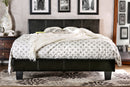Ameena Contemporary Faux Leather Queen Platform Bed in Espresso