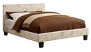 Ameena Contemporary Fabric Queen Platform Bed in Beige