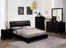 Teflo Contemporary Faux Leather Platform Bed