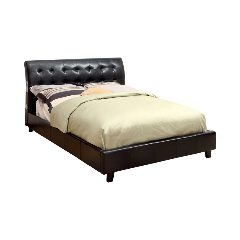 Teflo Contemporary Faux Leather Platform Bed