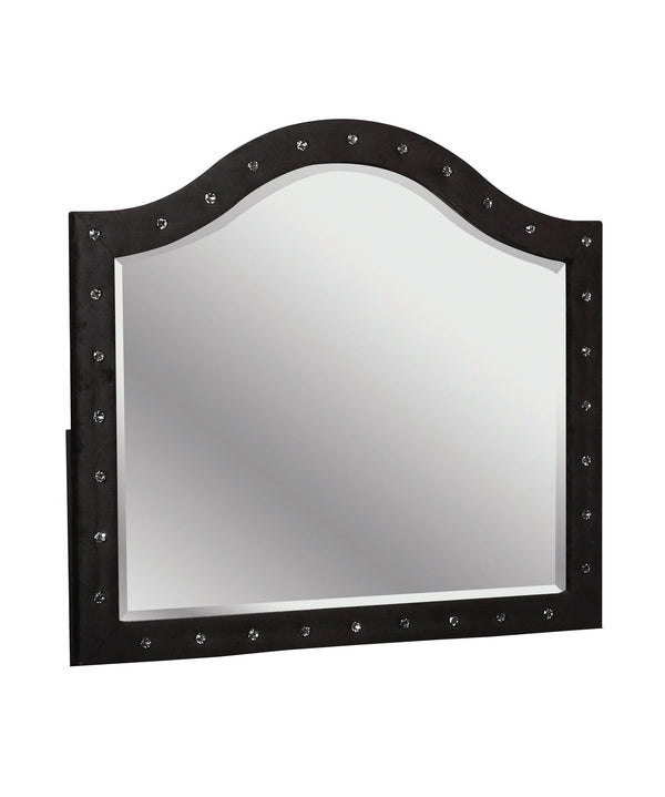 Clerita Transitional Acrylic Diamond Button Mirror in Black