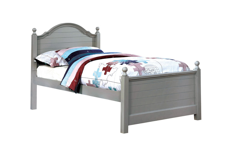 Johallis Transitional Solid Wood Twin Platform Bed in Gray