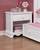 Tori Contemporary Open Storage Nightstand in White