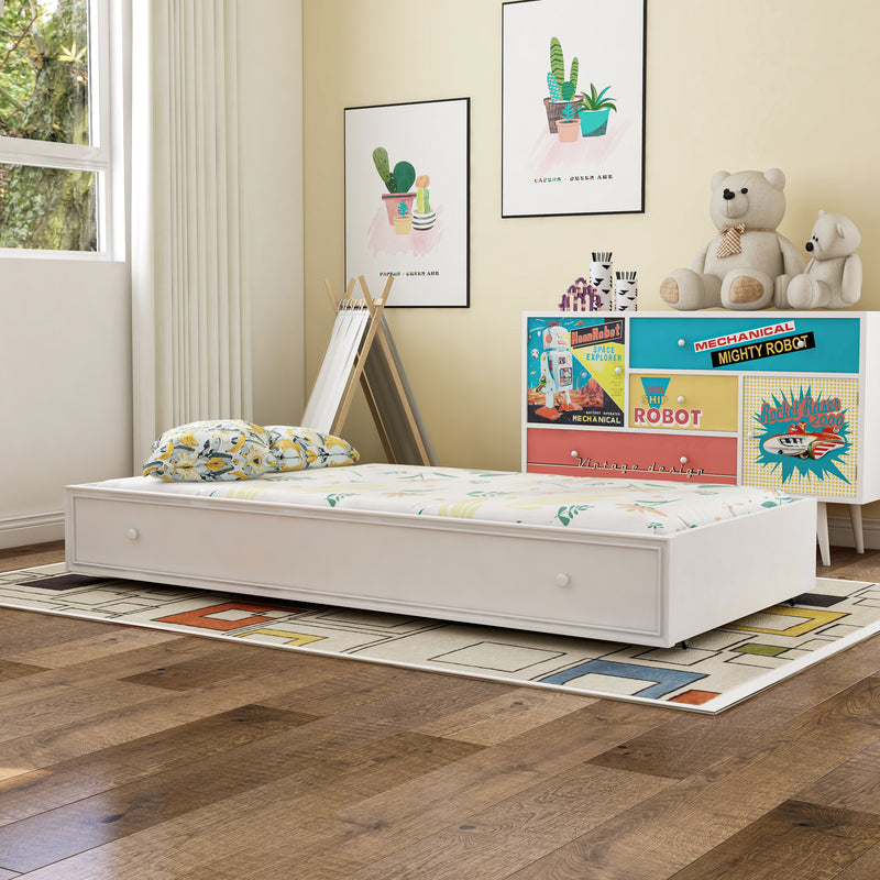 Tori Contemporary Solid Wood Trundle in White