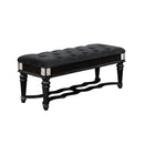 Vabelle Traditional Button Tufted Bench in Black