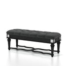 Vabelle Traditional Button Tufted Bench in Black